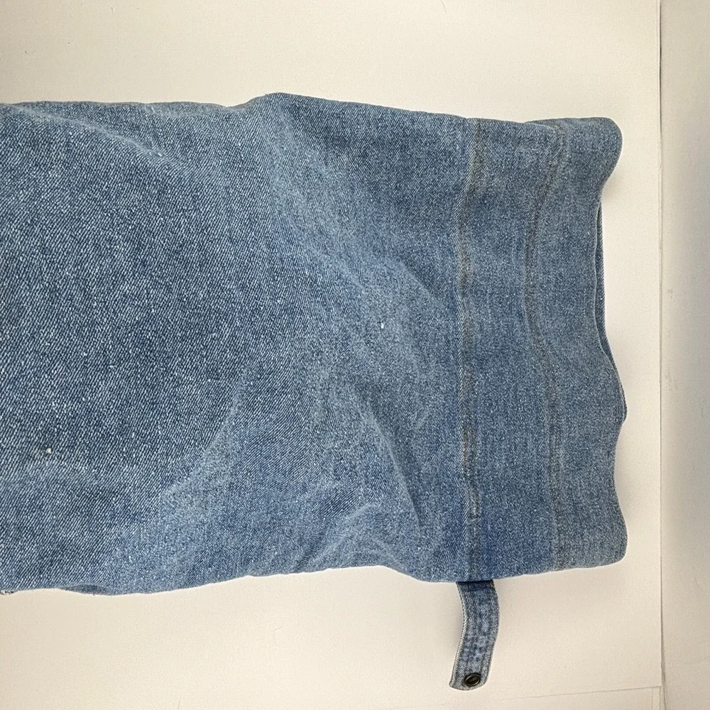 VTG 90's Y2K New‎ York Line Jeans Denim Backpack Blue Cinch Drawstring Bag